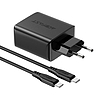 Fali töltő Acefast A13 PD 65W, 2x USB-C + USB, fekete (A13 black)