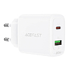 Fali töltő Acefast A25, USB + USB-C, PD 20W, fehér