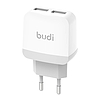 Fali töltő Budi 940E, 2x USB, 5V 2.4A, fehér (940E)