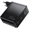 Fali töltő, Essager, ECT2CA-MQB01-Z, 2xUSB-C, USB-A, 140 W (fekete)