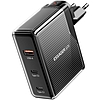 Fali töltő, Essager, ECT2CA-ZXB01-Z, GaN, USB-A, USB-C 100 W (fekete)