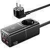 Fali töltő, Essager, ECTAC-BRB01-Z, GaN, 3xUSB-C, 2xUSB-A, Gniazdko AC, 75W (fekete)