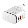 Fali töltő LDNIO A2423C USB, USB-C + Lightning kábel (A2423C Lightning)