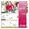 Falinaptár 2026 mágneses LIZZY CARD 220x220mm 2 hetes Virágok