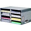 Fellowes BANKERS BOX irattároló asztali 8 fiókos szürke-kék újrahasznosított kartonból 260x490x310 mm 8750