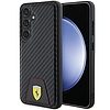 Ferrari Carbon varrott alsó tok Samsung Galaxy S24-hez - fekete