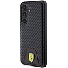 Ferrari Carbon varrott alsó tok Samsung Galaxy S24-hez - fekete