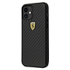 Ferrari FERCAHCP12SBK iPhone 12 mini 5.4" fekete/fekete keménytok On Track Real Carbon
