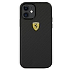 Ferrari FERCAHCP12SBK iPhone 12 mini 5.4" fekete/fekete keménytok On Track Real Carbon