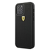 Ferrari FESPEHCP12MBK iPhone 12/12 Pro 6.1" fekete/fekete keménytok On Track Perforált