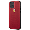 Ferrari On Track perforált tok iPhone 12 Pro Max 6.7"-hez - piros