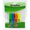 Flexoffice szövegkiemelő vegyes színek, lapos test 1-4mm 4db-os készlet