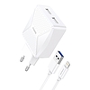 Foneng EU50 GaN töltő, 35W 2x USB-C-Lightning fehér (GAN35 C - Light)