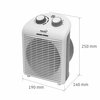 Fűtőtest, ventilátoros, fehér/szürke, 2000 W