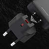 GaN Dudao A65Q 65W USB-A / USB-C PD Ultravékony Utazó Fali Töltő EU / US - Fekete