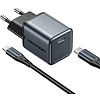 GaN Vention USB-C 20W töltő + USB-C-L 1m kábel szürke (TZ-FEVH0-EU)