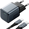 GaN Vention USB-C 20W töltő + USB-C-L 1m kábel szürke (TZ-FEVH0-EU)