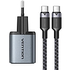 GaN Vention USB-C+A 30W töltő + USB-C kábel 1m szürke (TZ-FEWH0-EU)