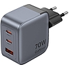 GaN Vention USB-C+C+A 70W töltő szürke (FEXH0-EU)