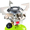 Gázüzemű kempingfőző lyukas gázpatronokkal, FOCUS piezo gyújtóval, 1,4 kW