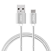 GND USB-A/USB-C kábel, 1 méter, fonott - ezüst szín (GNDUSBAC100MM05)