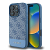 Guess 4G alsó csíkos tok iPhone 16 Pro Maxhoz, kék
