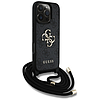 Guess 4G Big Logo Cord Stap keresztpántos iPhone 16 Pro Max tok, fekete