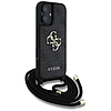 Guess 4G Big Logo Cord Stap keresztpántos iPhone 16 tok, fekete