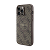 Guess 4G Collection bőr fém logó MagSafe - iPhone 15 Pro Max tok barna (GUHMP15XG4GFRW)