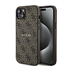 Guess 4G Collection bőr fém logó MagSafe - iPhone tok 15/14/13 barna (GUHMP15SG4GFRW)
