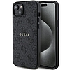 Guess 4G Collection bőr fém logó MagSafe tok iPhone-hoz 15/14/13 - fekete