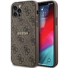 Guess 4G Collection bőr fém logós MagSafe tok iPhone 12 Pro / iPhone 12 telefonhoz - barna