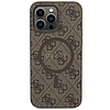 Guess 4G Collection bőr fém logós MagSafe tok iPhone 13 Pro Max telefonhoz - barna