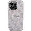 Guess 4G Collection bőr fém logós MagSafe tok iPhone 15 Pro-hoz - rózsaszín