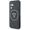 Guess 4G csillámos háromszög gombos MagSafe tok Samsung Galaxy S25 készülékhez, fekete