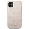 Guess 4G fém arany logó - tok iPhone 11-hez rózsaszín (GUHCN61G4GFPI)