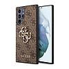 Guess 4G nagy fém logó - Samsung Galaxy S23 Ultra tok barna (GUHCS23L4GMGBR)