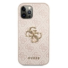 Guess 4G nagy fém logó - tok iPhone 12 / iPhone 12 Pro készülékhez rózsaszín (GUHCP12M4GMGPI)