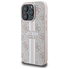 Guess 4G nyomtatott csíkos MagSafe tok iPhone 16 Pro Maxhoz - rózsaszín