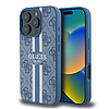 Guess 4G nyomtatott csíkos MagSafe tok iPhone 16 Próhoz - kék