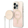 Guess 4G Print MagSafe tok + töltő szett iPhone 14 Pro Max 6.7"-hez - rózsaszín