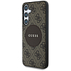 Guess 4G Round Patch Classic Logo MagSafe tok Samsung Galaxy S25 készülékhez, barna
