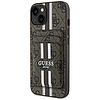 Guess 4G Stripes tok Magsafe pénztárcával iPhone 15-höz barna