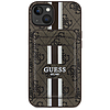 Guess 4G Stripes tok Magsafe pénztárcával iPhone 15-höz barna