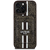 Guess 4G Stripes tok Magsafe pénztárcával iPhone 16 Pro Max-hoz barna