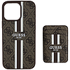 Guess 4G Stripes tok Magsafe pénztárcával iPhone 16 Pro Max-hoz barna