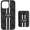 Guess 4G Stripes tok Magsafe pénztárcával iPhone 16 Pro Maxhoz, fekete