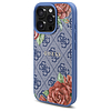 Guess 4G virágmintás MagSafe tok iPhone 16 Pro Maxhoz - kék