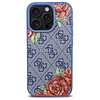 Guess 4G virágmintás MagSafe tok iPhone 16 Pro Maxhoz - kék