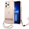 Guess áttetsző szíjas tok iPhone 13 Pro / 13 6.1"-hez - rózsaszín